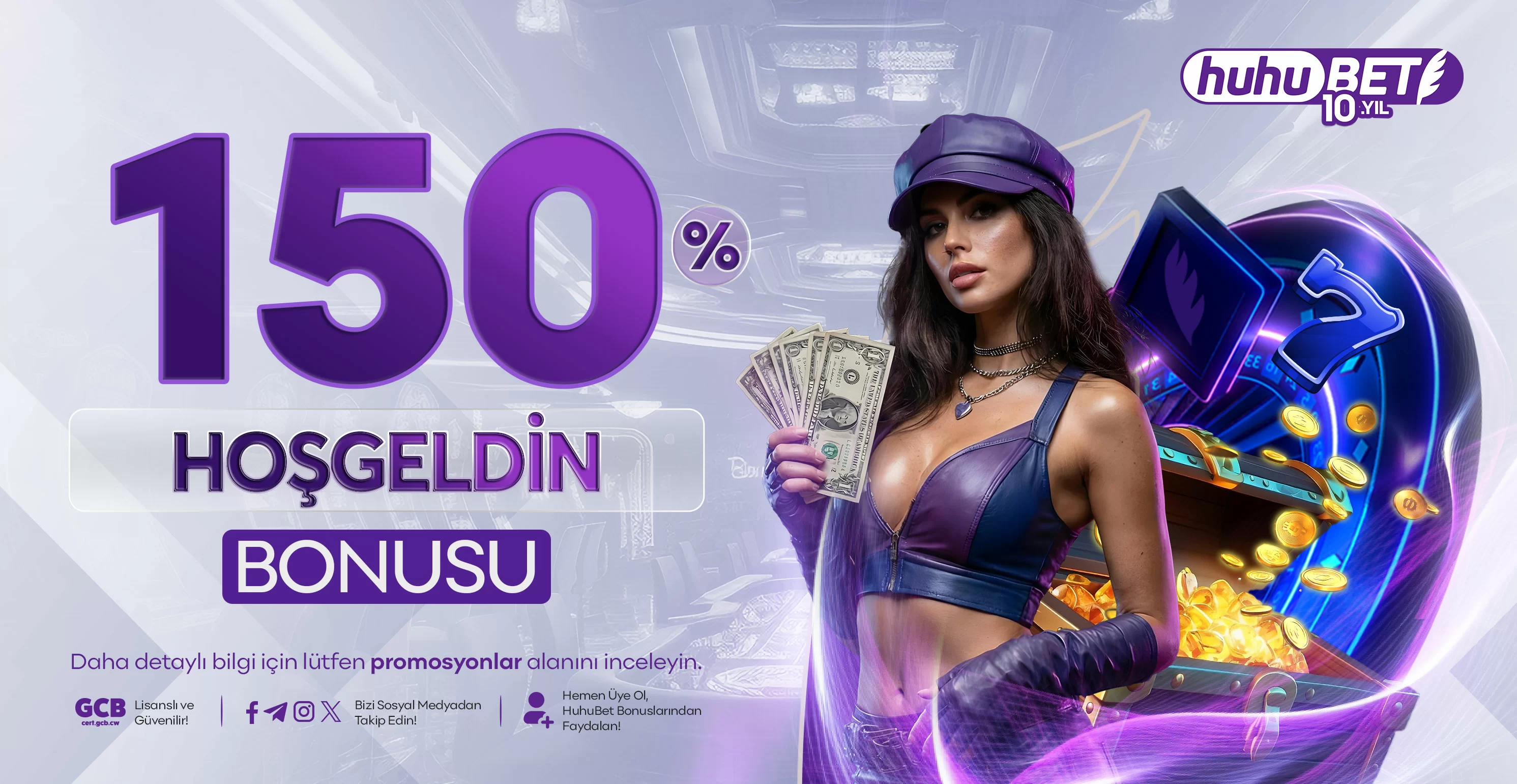 Huhubet casino ve spor hoş geldin bonusu kampanya görseli